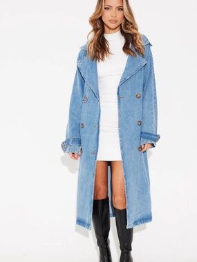 Bronze Snake denim trench size large